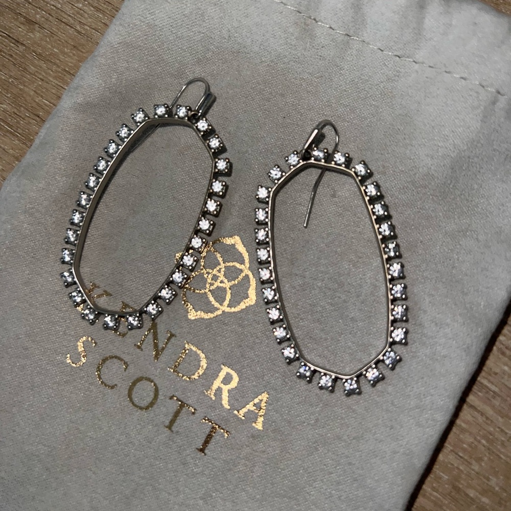 Kendra Scott Open Danielle Rhinestone Earrings - Picture 3 of 4